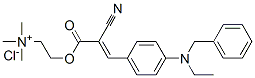 [2-[[2-cyano-3-[4-[ethylbenzylamino]phenyl]-1-oxoallyl]oxy]ethyl]trimethylammonium chloride 化学構造式