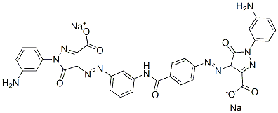 1-(3-Aminophenyl)-4-[[3-[[4-[[[1-(3-aminophenyl)-3-carboxy-4,5-dihydro-5-oxo-1H-pyrazol]-4-yl]azo]benzoyl]amino]phenyl]azo]-4,5-dihydro-5-oxo-1H-pyrazole-3-carboxylic acid disodium salt|