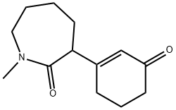 hexahydro-1-methyl-3-(3-oxo-1-cyclohexen-1-yl)-2H-azepin-2-one Struktur