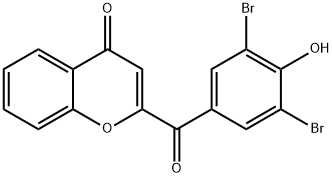 2-(3,5-dibromo-4-hydroxybenzoyl)-4-benzopyrone 结构式