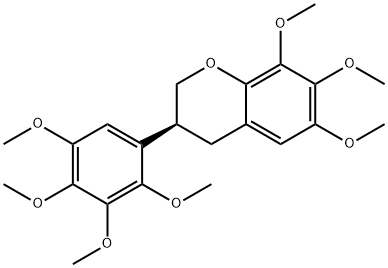 (S)-3,4-Dihydro-6,7,8-trimethoxy-3-(2,3,4,5-tetramethoxyphenyl)-2H-1-benzopyran,71594-02-0,结构式