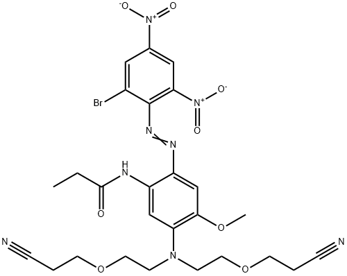 N-[5-[Bis[2-(2-cyanoethoxy)ethyl]amino]-2-[(2-bromo-4,6-dinitrophenyl)azo]-4-methoxyphenyl]propanamide Structure