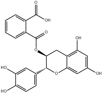 1,2-Benzenedicarboxylic acid, mono(2-(3,4-dihydroxyphenyl)-3,4-dihydro -5,7-dihydroxy-2H-1-benzopyran-3-yl) ester, (2R-trans)- 结构式