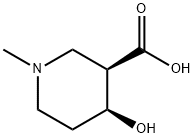 3-Piperidinecarboxylic acid, 4-hydroxy-1-methyl-, (3R,4S)- (9CI) 结构式