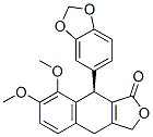 (R)-9-(1,3-ベンゾジオキソール-5-イル)-4,9-ジヒドロ-7,8-ジメトキシナフト[2,3-c]フラン-1(3H)-オン 化学構造式