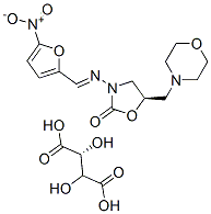 5-(morpholinomethyl)-3-[(5-nitrofurfurylidene)amino]oxazolidin-2-one [R-(R*,R*)]-tartrate Structure