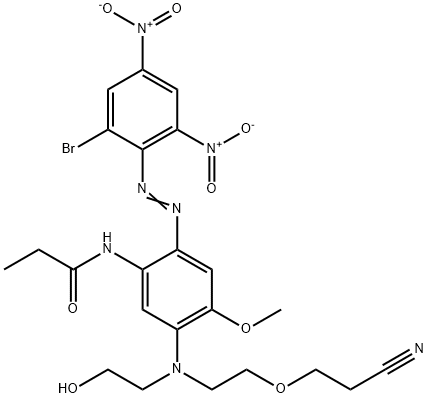 N-[2-[(2-Bromo-4,6-dinitrophenyl)azo]-5-[[2-(2-cyanoethoxy)ethyl](2-hydroxyethyl)amino]-4-methoxyphenyl]propanamide Struktur