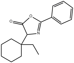5(4H)-Oxazolone,  4-(1-ethylcyclohexyl)-2-phenyl- 化学構造式