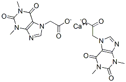 ビス(1,2,3,6-テトラヒドロ-1,3-ジメチル-2,6-ジオキソ-7H-プリン-7-酢酸)カルシウム 化学構造式