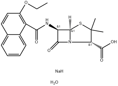 Nafcillin sodium salt monohydrate Struktur
