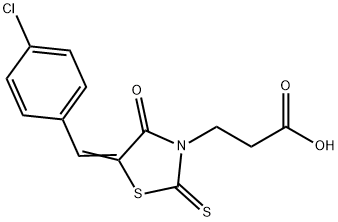 (Z)-3-(5-(4-氯苄基亚基)-4-氧代-2-硫代噻唑烷-3-基)丙酸 结构式