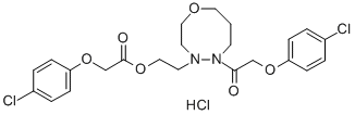 Acetic acid, (4-chlorophenoxy)-, 2-(5-((4-chlorophenoxy)acetyl)hexahyd ro-4H-1,4,5-oxadiazocin-4-yl)ethyl ester, monohydrochloride,71783-93-2,结构式
