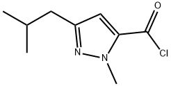 3-isobutyl-1-Methyl-1H-pyrazole-5-carbonyl chloride 化学構造式