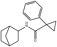 Cyclopropanecarboxamide, N-bicyclo[2.2.1]hept-2-yl-1-phenyl- (9CI) 化学構造式