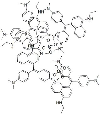 Methanaminium, N-[4-[[4-(dimethylamino)phenyl][4-(ethylamino)-1-naphthalenyl]methylene]-2,5-cyclohexadien-1-ylidene]-N-methyl-, molybdatephosphate 结构式