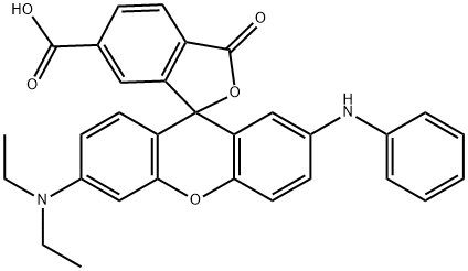 6'-(Diethylamino)-3-oxo-2'-(phenylamino)spiro[isobenzofuran-1(3H),9'-[9H]xanthene]-6-carboxylic acid Structure