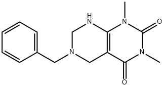 1,3-dimethyl-2,4-dioxo-6-benzyl-1,2,3,4,5,6,7,8-octahydropyrimido(4,5-d)pyrimidine 化学構造式