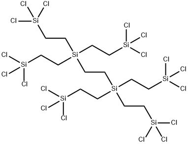 1,1,1,10,10,10-Hexachloro-4,4,7,7-tetrakis[2-(trichlorosilyl)ethyl]-1,4,7,10-tetrasiladecane 结构式