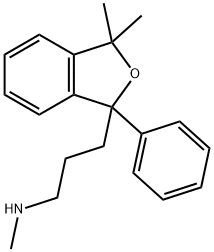 1,3-ジヒドロ-N,3,3-トリメチル-1-フェニル-1-イソベンゾフラン-1-プロパンアミン 化学構造式