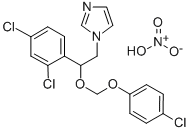1-(2-((4-Chlorophenoxy)methoxy)-2-(2,4-dichlorophenyl)ethyl)-1H-imidaz ole nitrate Struktur