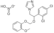 1-(2-(2,4-Dichlorophenyl)-2-((2-methoxyphenoxy)methoxy)ethyl)-1H-imida zole mononitrate Struktur