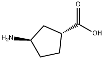 Cyclopentanecarboxylic acid, 3-amino-, (1R,3R)- (9CI) Structure