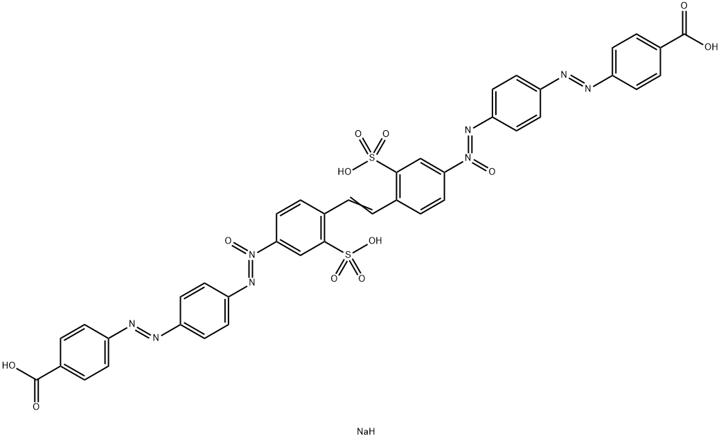 4,4'-[1,2-乙烯二基二[(3-磺基-4,1-苯亚基)-ONN-氧化偶氮基-4,1-苯亚基偶氮]二苯甲酸四钠盐,71873-49-9,结构式