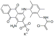 1-氨基-4-[[3-[[(2-氯烯丙酰基)氨基]甲基]-2,4,6-三甲苯基]氨基]-9,10-二氢-9,10-二氧代蒽-2-磺酸钾,71873-50-2,结构式