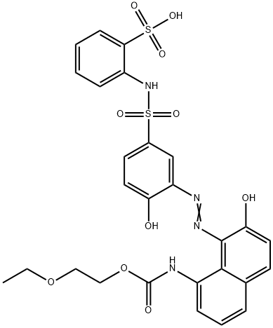 71873-52-4 2-[[[3-[[8-[[(2-Ethoxyethoxy)carbonyl]amino]-2-hydroxy-1-naphthalenyl]azo]-4-hydroxyphenyl]sulfonyl]amino]benzenesulfonic acid