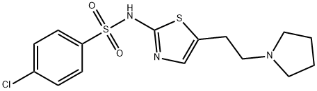 4-Chloro-N-(5-(2-(1-pyrrolidinyl)ethyl)-2-thiazolyl)benzenesulfonamide 结构式