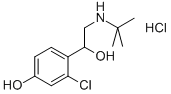 Benzenemethanol, 2-chloro-a-[[(1,1-dimethylethyl)amino]methyl]-4-hydroxy-, hydrochloride (1:1) 化学構造式