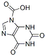 1,2,3,6-テトラヒドロ-2,6-ジオキソ-9H-プリン-9-カルボン酸 化学構造式