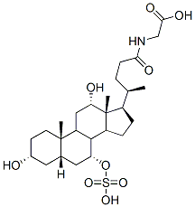 N-[(3a,5b,7a,12a)-3,12-dihydroxy-24-oxo-7-(sulfooxy)cholan-24-yl]-glycine Structure