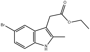 2-(5-ブロモ-2-メチル-1H-インドール-3-イル)酢酸エチル 化学構造式