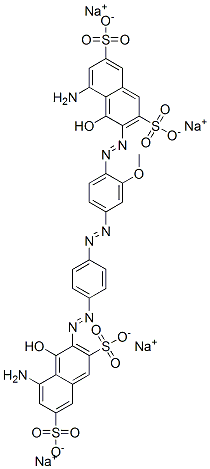 tetrasodium 5-amino-3-[[4-[[4-[(8-amino-1-hydroxy-3,6-disulphonato-2-naphthyl)azo]-3-methoxyphenyl]azo]phenyl]azo]-4-hydroxynaphthalene-2,7-disulphonate,72017-91-5,结构式