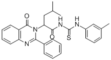 1-(4-Methyl-2-(4-oxo-2-phenyl-3,4-dihydro-3-quinazolinyl)valeryl)-3-(m -tolyl)-2-thiourea Struktur