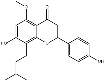 2,3-Dihydro-7-hydroxy-2-(4-hydroxyphenyl)-5-methoxy-8-(3-methylbutyl)-4H-1-benzopyran-4-one,72060-15-2,结构式