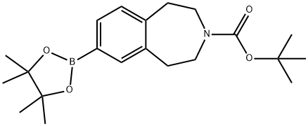 叔-丁基 7-(4,4,5,5-四甲基-1,3,2-二噁硼戊环-2-基)-4,5-二氢-1H-苯并[D]氮杂卓-3(2H)-甲酸基酯 结构式