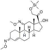 17,21-Dihydroxypregn-4-ene-3,11,20-trione bis(O-methyloxime) mono(trimethylsilyl) ether Struktur
