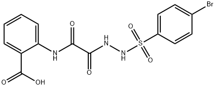 2-[[[(4-bromophenyl)sulfonylamino]carbamoylformyl]amino]benzoic acid 化学構造式