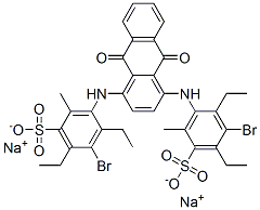 disodium 6,6'-[(9,10-dihydro-9,10-dioxo-1,4-anthrylene)diimino]bis[4-bromo-3,5-diethyltoluene-2-sulphonate]|3,3'-[(9,10-二氢-9,10-二氧代-1,4-蒽二基)二亚氨基]二[5-溴-4,6-二乙基-2-甲基]苯磺酸二钠盐