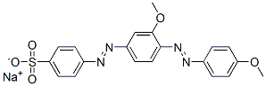 4-[[3-メトキシ-4-[(4-メトキシフェニル)アゾ]フェニル]アゾ]ベンゼンスルホン酸ナトリウム 化学構造式