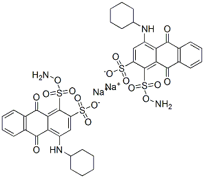 disodium 1-amino-4-(cyclohexylamino)-9,10-dihydro-9,10-dioxoanthracenedisulphonate Structure