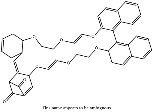 Anthrachinono[1,9a,9,8a,8-stuv]-dinaphtho[2,1-h:1μ,2μ-j]-1,4,7,12,15,18-hexaoxacyclotricosene,  2,5,8,10,13,16-Hexaoxa-1(1,8)-anthraquinona-9(2,2μ)-1,1μ-binaphthalinacyclohexadecaphane|蒽醌[1,9A,9,8A,8-STUV]-二萘并[2,1-H:1′,2′-J]-1,4,7,12,15,18-六氧杂环二十三烯