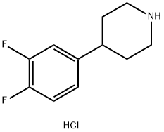 4-(3,4-ジフルオロフェニル)ピペリジン塩酸塩 化学構造式