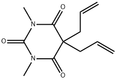 1,3-ジメチル-5,5-ジ(2-プロペニル)ピリミジン-2,4,6(1H,3H,5H)-トリオン 化学構造式