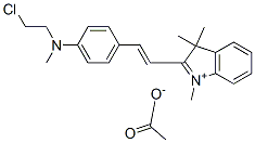 乙酸-2-[2-[4-[(2-氯乙基)甲氨基]苯基]乙烯基]-1,3,3-三甲基-3H-吲哚盐,72252-45-0,结构式