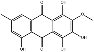 1,3,4,5-Tetrahydroxy-2-methoxy-7-methyl-9,10-anthracenedione Structure