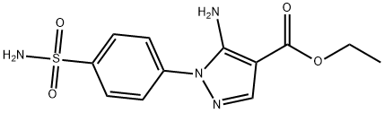ETHYL 5-AMINO-1-(4-SULFAMOYLPHENYL)PYRAZOLE-4-CARBOXYLATE 化学構造式