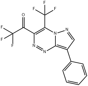 2,2,2-trifluoro-1-[7-phenyl-2-(trifluoromethyl)-1,4,5,9-tetrazabicyclo [4.3.0]nona-2,4,6,8-tetraen-3-yl]ethanone Structure